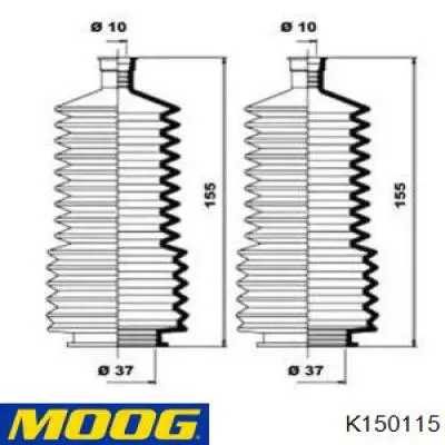 K150115 Moog пыльник рулевой рейки