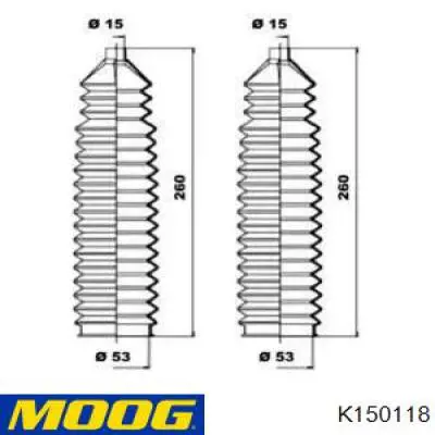 K150118 Moog пыльник рулевой рейки