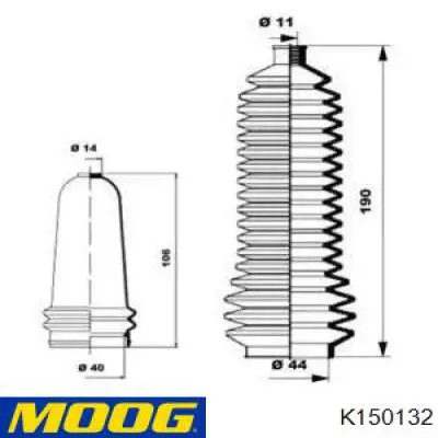 Пыльник рулевой MOOG K150132