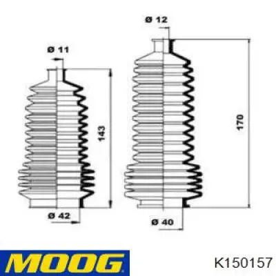 Пыльник рулевого механизма (рейки) левый Moog K150157