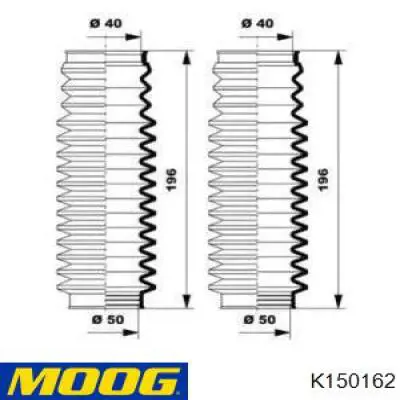 Пыльник рулевого механизма (рейки) Moog K150162