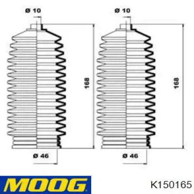 Пыльник рулевой рейки K150165 Moog