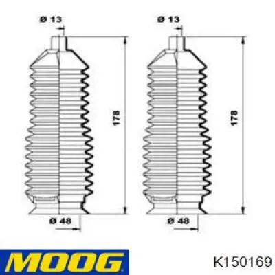 Пыльник рулевой рейки K150169 Moog