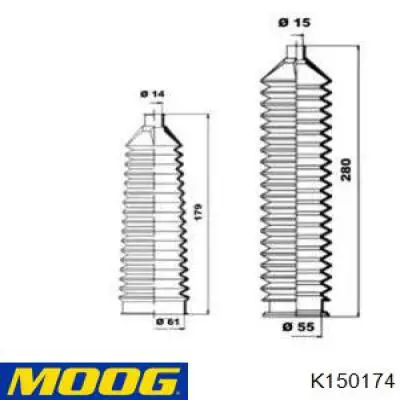 Пыльник рулевого механизма (рейки) левый Moog K150174