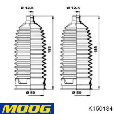 Пыльник рулевой рейки K150184 Moog