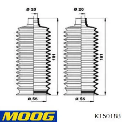 Пыльник рулевой рейки K150188 Moog