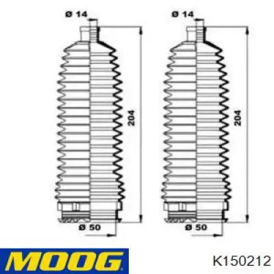 Пыльник рулевой рейки K150212 Moog