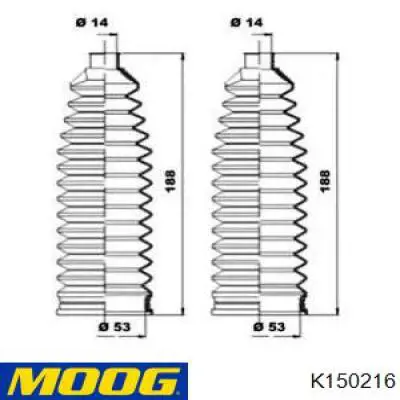 Пыльник рулевой рейки K150216 Moog