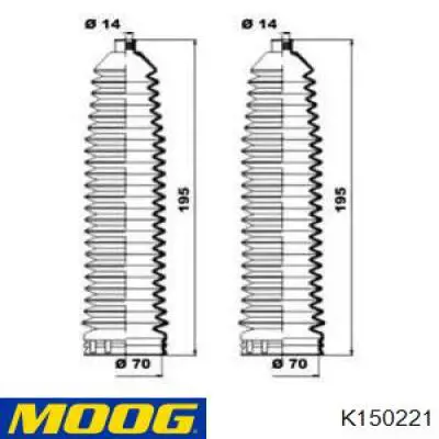 Пыльник рулевой рейки K150221 Moog