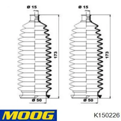 Пыльник рулевой рейки K150226 Moog