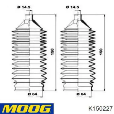 Пыльник рулевой рейки K150227 Moog