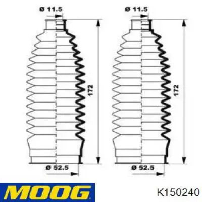 Пыльник рулевой рейки K150240 Moog