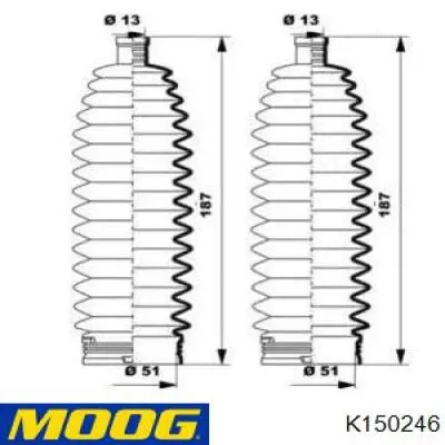 Пыльник рулевой рейки K150246 Moog