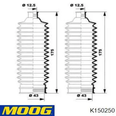 Пыльник рулевой рейки K150250 Moog