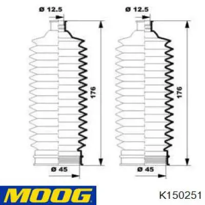 Пыльник рулевой рейки K150251 Moog