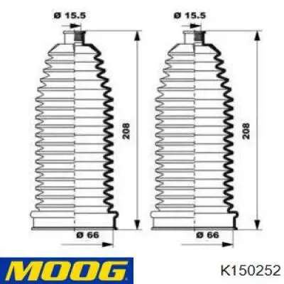 Пыльник рулевого механизма (рейки) Moog K150252