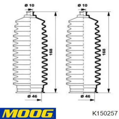 Пыльник рулевой рейки K150257 Moog