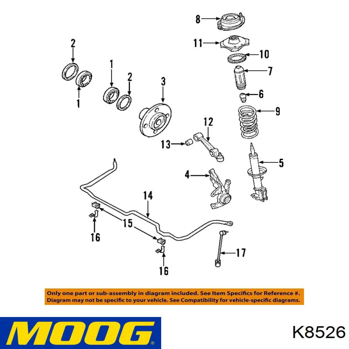 Купить K8526 Moog Сайлентблок балки крепления коробки передач