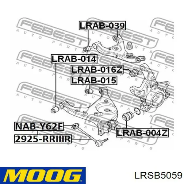 Сайлентблок цапфы задней LRSB5059 Moog