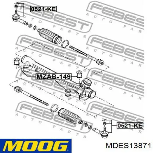Рулевой наконечник Moog MDES13871 цена, от 16.88 USD