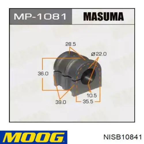 Купить NISB10841 Moog Втулки переднего стабилизатора