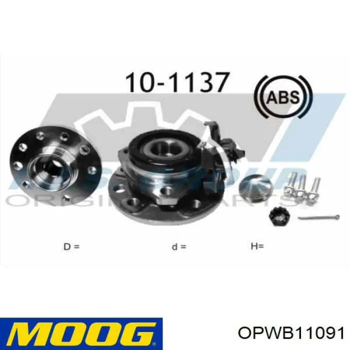 Купить OPWB11091 Moog Ступица переднего колеса