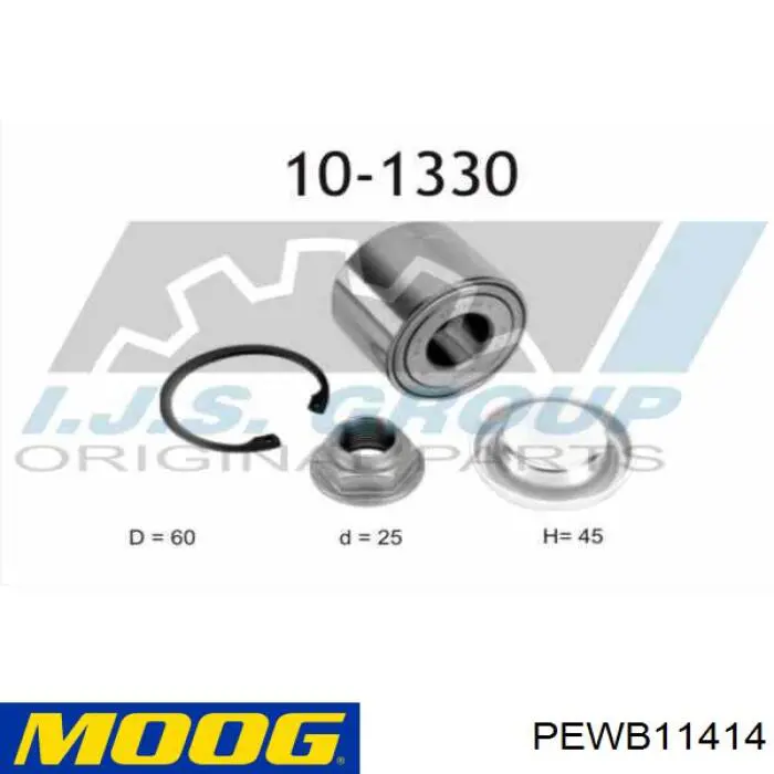 Купить PEWB11414 Moog Подшипник задней ступицы