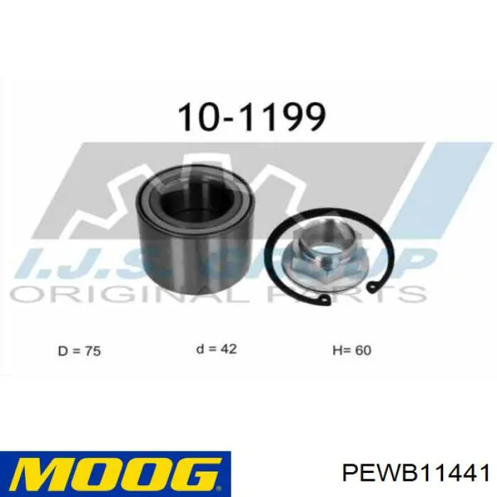 Подшипник задней ступицы PEWB11441 Moog