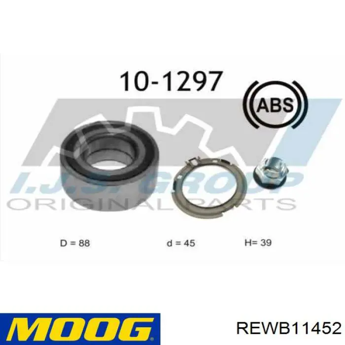 Комплект подшипника ступицы колеса Moog REWB11452 цена, от 28.24 USD