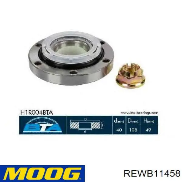 Комплект подшипника ступицы колеса Moog REWB11458 цена, от 27.07 USD