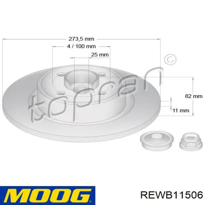 REWB11506 Moog Дисковый тормоз