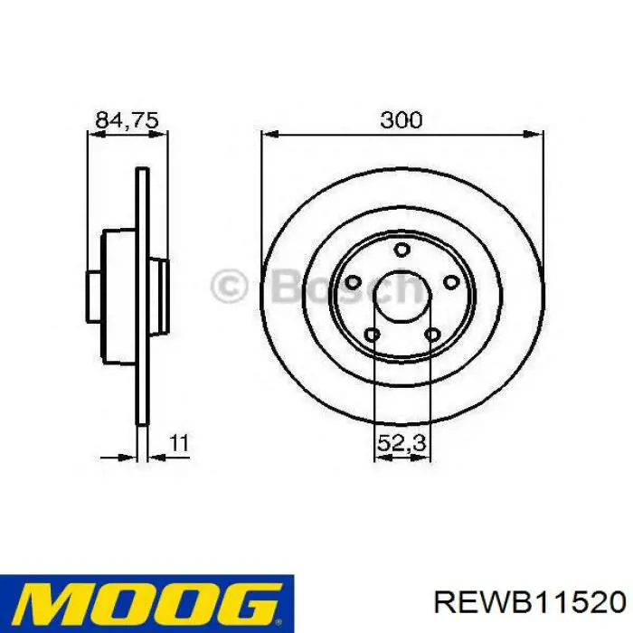 Задний тормозной диск Moog REWB11520 цена, от 20.68 USD