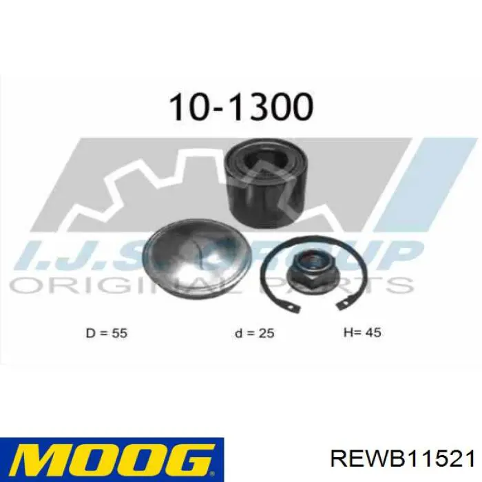 Cojinete de rueda trasero REWB11521 Moog