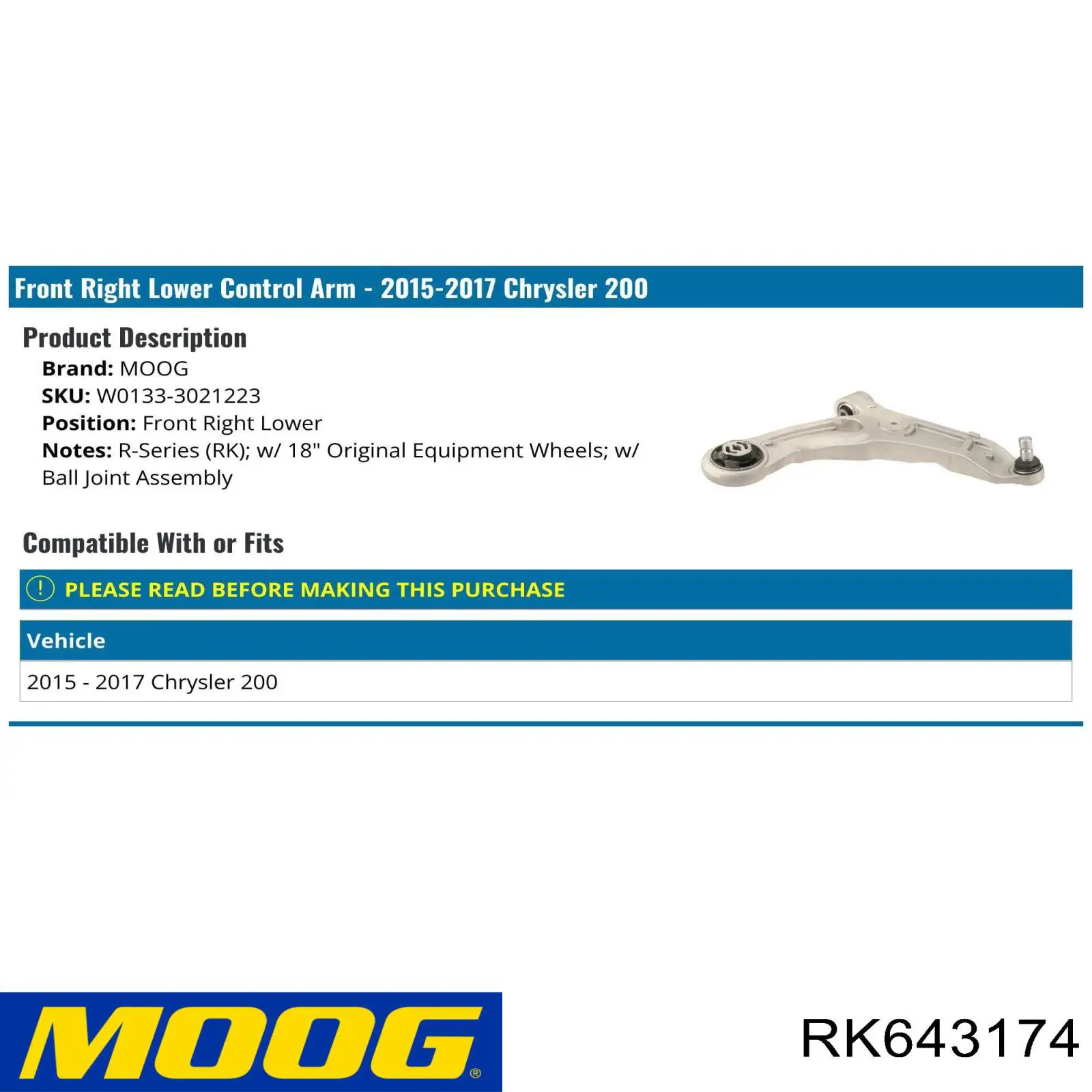 Купить RK643174 Moog 