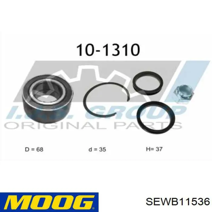 Cojinete de rueda delantero SEWB11536 Moog