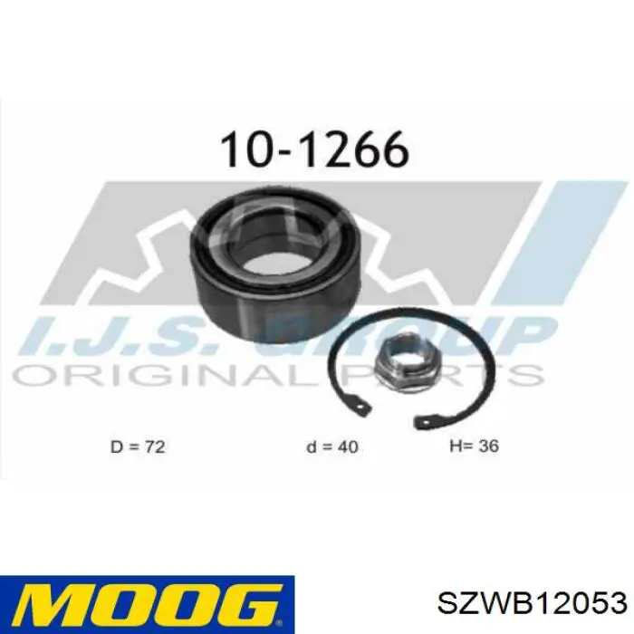 Cojinete de rueda delantero SZWB12053 Moog