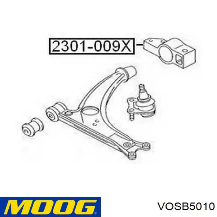 Сайлентблок переднего нижнего рычага Moog VOSB5010
