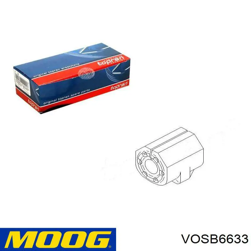 Casquillo de barra estabilizadora delantera VOSB6633 Moog