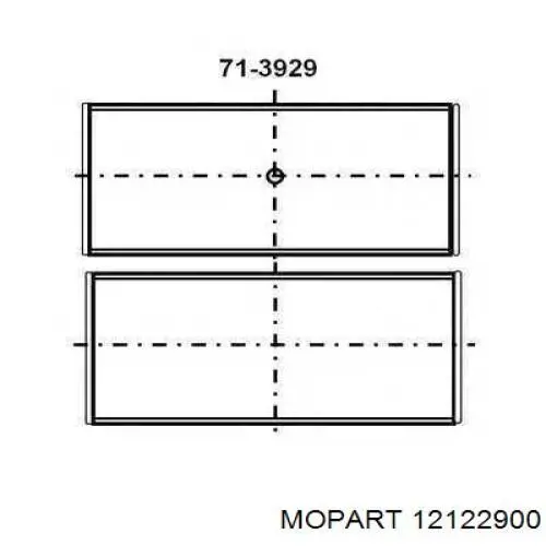12122900 Mopart вкладыши коленвала шатунные, комплект, стандарт (std)