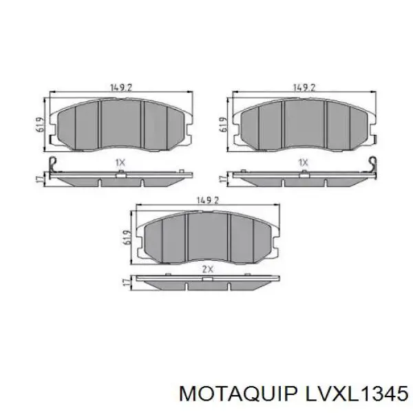 Передние тормозные колодки LVXL1345 Motaquip