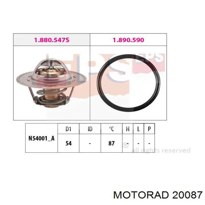 20087 Motorad Авто термостат