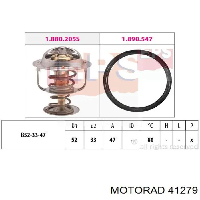 Termostato, refrigerante 41279 Motorad