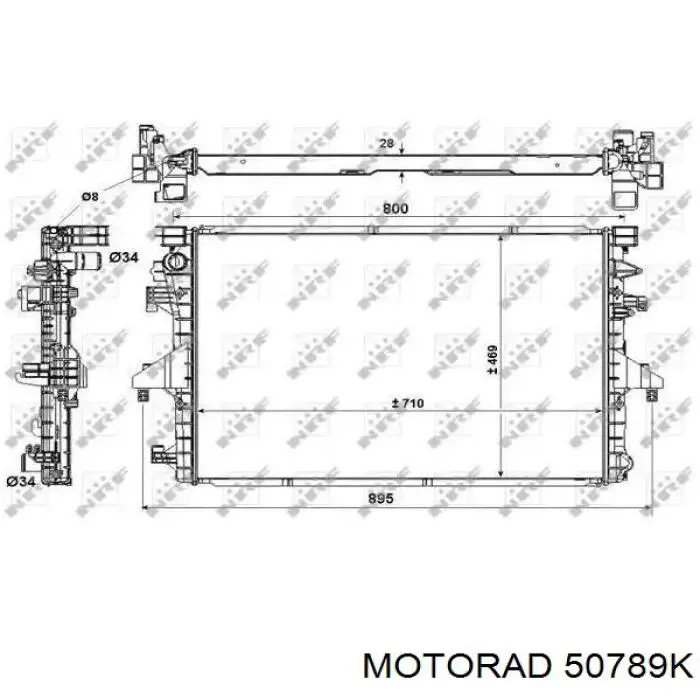 Термостат в сборе Motorad 50789K