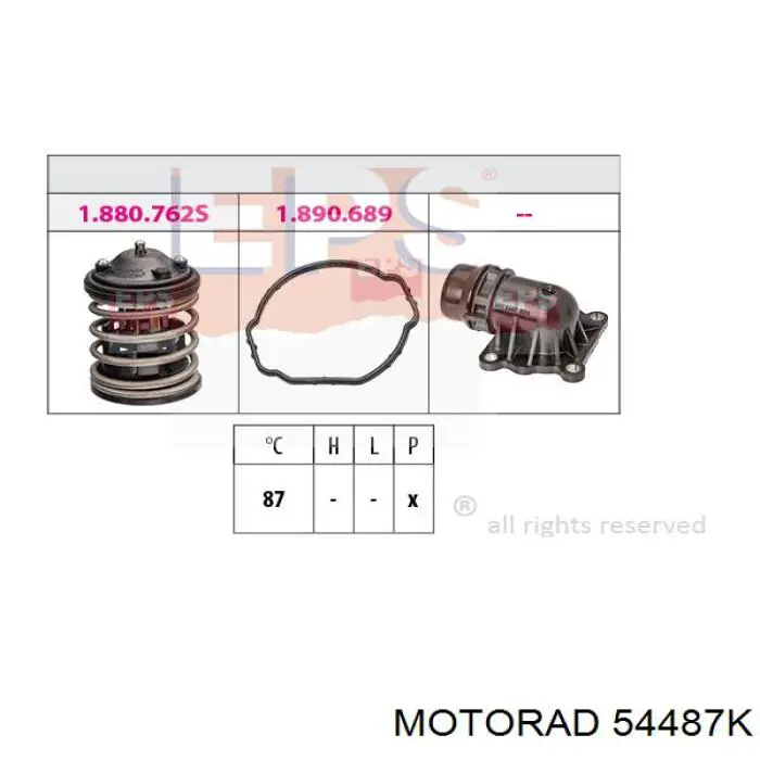 544-87K Motorad caixa do termostato