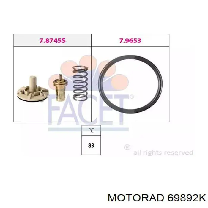 Термостат в сборе Motorad 69892K