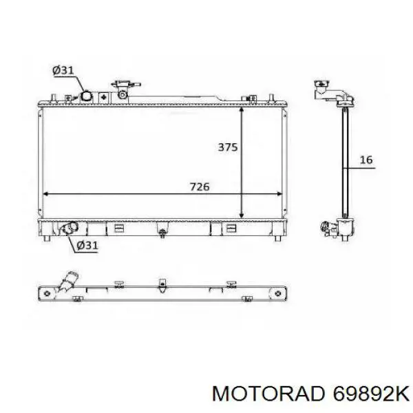 Купить 69892K Motorad Корпус термостата