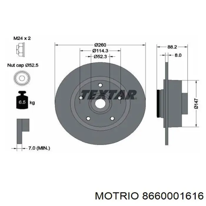 Тормозные диски 8660001616 Motrio