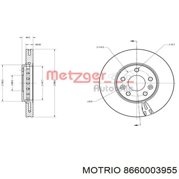 8660003955 Motrio disco do freio dianteiro