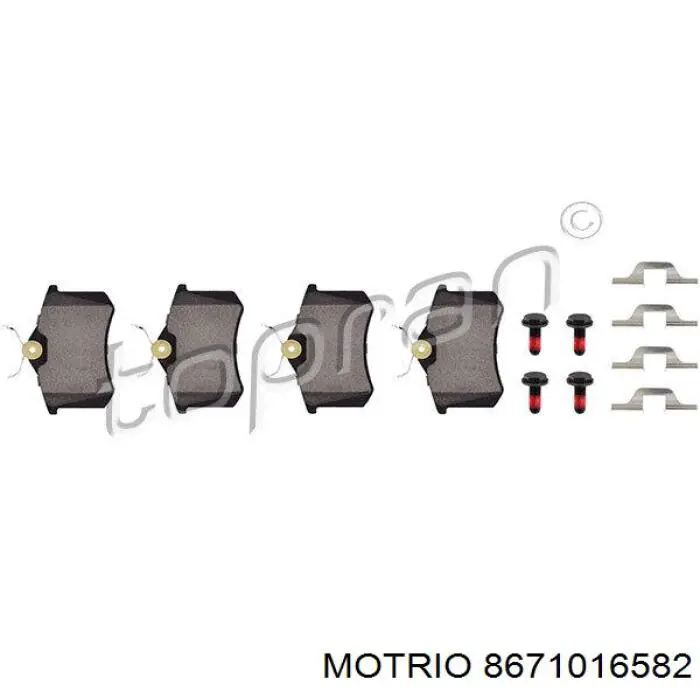 Задние тормозные колодки 8671016582 Motrio
