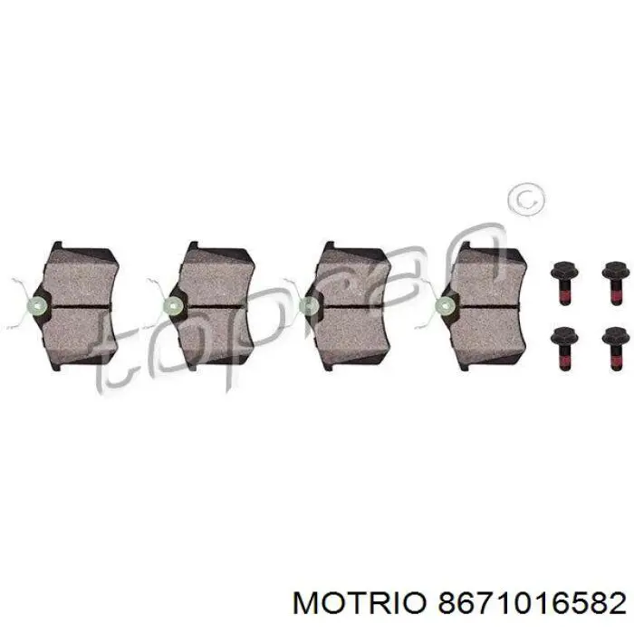 8671016582 Motrio колодки тормозные задние дисковые